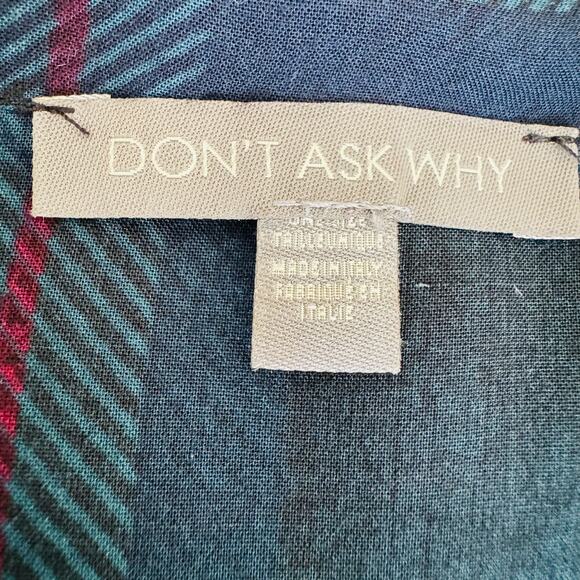 Don't Ask Why American Eagle Navy Plaid Button Up Made in Italy Shirt OSFM - Picture 5 of 8